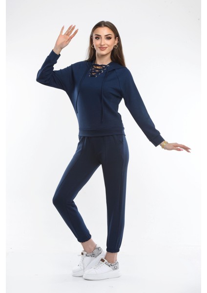 Oys Modal Kumaş Likralı Rahat Günlük ve Şık Kapüşonlu Alt - Üst Takım Eşofman Takım