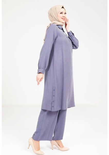 Rahat Kesim Lacivert Tunik Pantolon Takım 9241 fiyatları