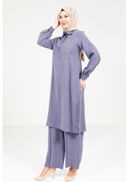 Rahat Kesim Lacivert Tunik Pantolon Takım 9241 modelleri