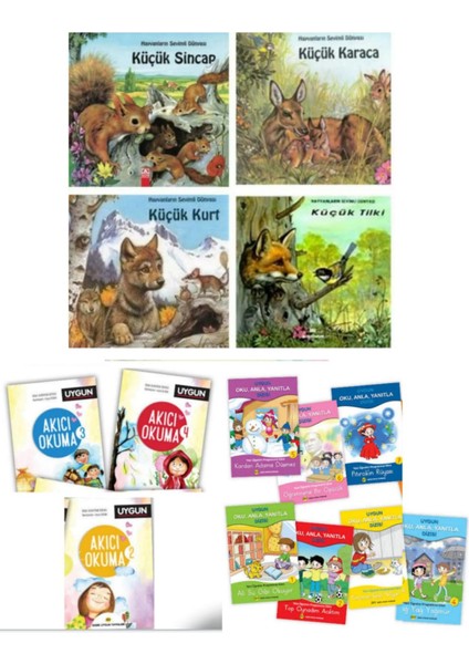 Okuma Anlama Seti Renkli 7 Kitap + Hızlı Okuma 3 Kitap + Sevimli Hayvanlar Öykü Seti 4 Kitap