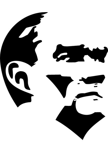 Mustafa Kemal Atatürk Silüet Sticker 17X17 cm