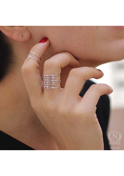 925 Ayar Gümüş Yuvarlak Yüzük, Beyaz modelleri