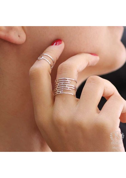 925 Ayar Gümüş Yuvarlak Yüzük, Beyaz