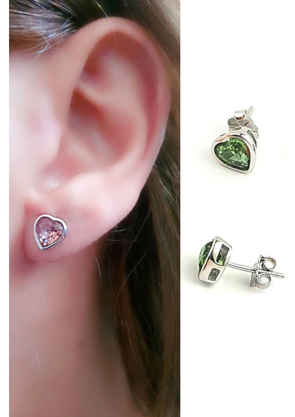 Renk Değiştiren Sultan Taşı Kalp Küpe