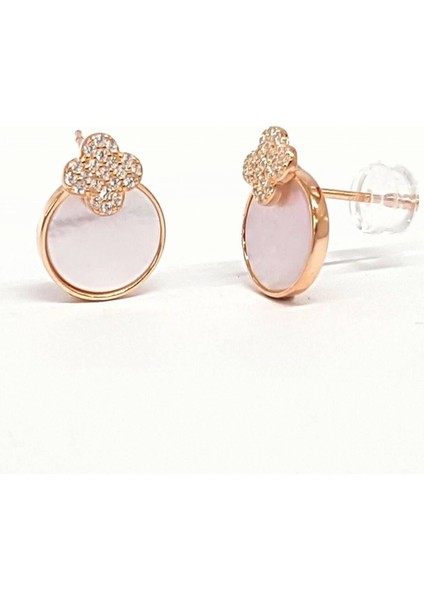 sedef ve zirkon taşlı trend gümüş küpe