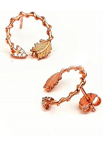 Ok Figürlü Gümüş Rose Trend Küpe fiyatları
