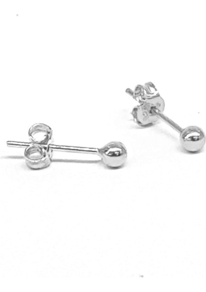 Gümüş Minimal Top Küpe