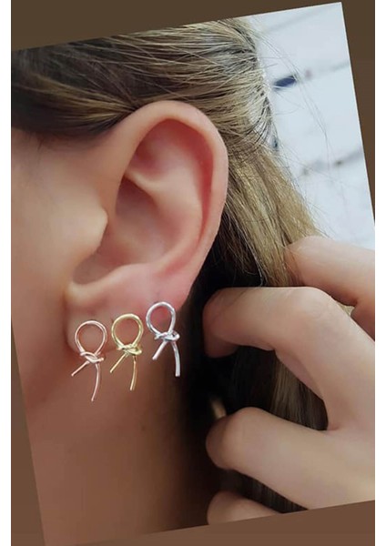 Düğümlü Minimal Gümüş Bayan Küpe fiyatları