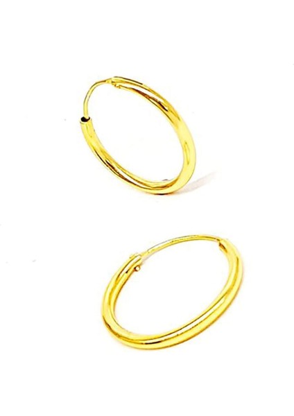 Gümüş Üzerine Altın Kaplama Halka Küpe