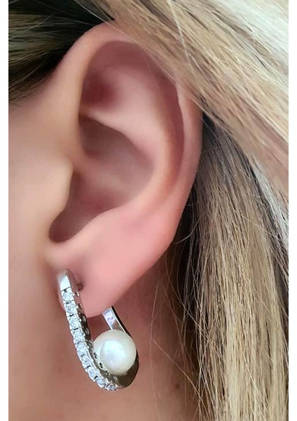 incili tasarım gümüş halka küpe 2cm fiyatları