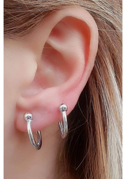 İtalyan 925 ayar gümüş trend toplu halka küpe