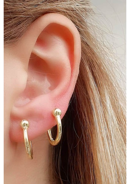 İtalyan 925 ayar gümüş trend toplu halka küpe