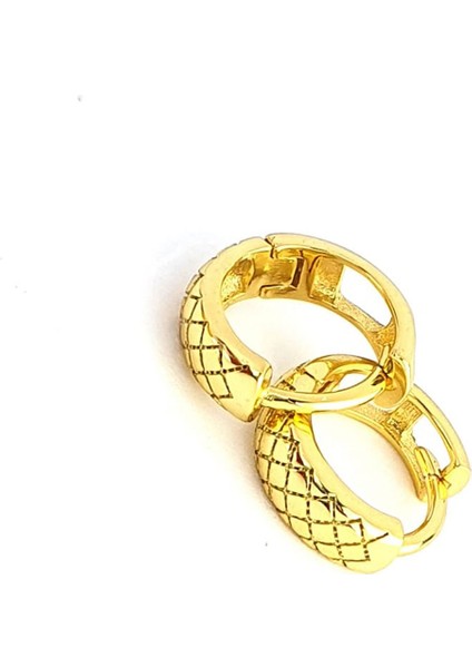 İtalyan 925ayar Gümüş Üzerine Altın Kaplama Minimal Halka Küpe fiyatları