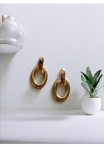 Oval Kesim Gold Küpe fiyatları