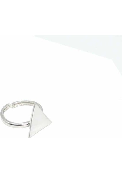 925 Ayar Gümüş Minik Üçgen Yüzük, Beyaz modelleri