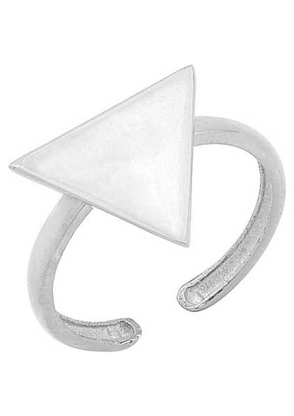 925 Ayar Gümüş Minik Üçgen Yüzük, Beyaz fırsatları