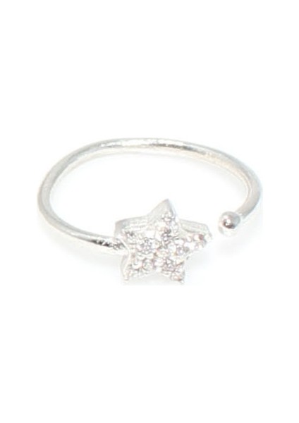 925 Ayar Gümüş Minik Yıldız Taşlı Yüzük, Beyaz indirimleri