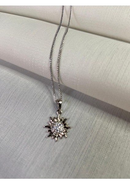 Kolye Güneş Simge Kolye Uçlu Xupıng Kalite Silver Renk
