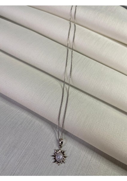 Kolye Güneş Simge Kolye Uçlu Xupıng Kalite Silver Renk