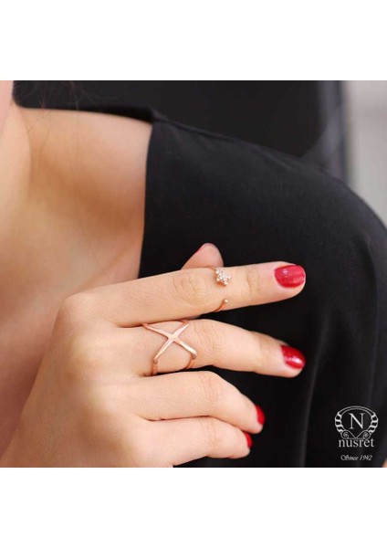 925 Ayar Gümüş Minik Yıldız Taşlı Yüzük, Pembe