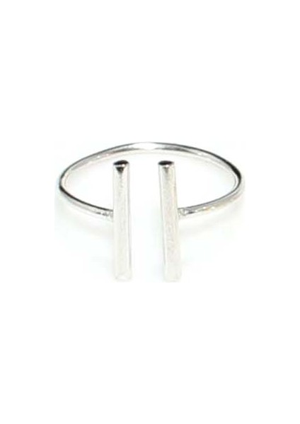 925 Ayar Gümüş Çubuk Ayarlanabilir Yüzük, Beyaz fırsatları