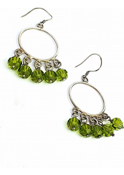Peridot Taşlı 925 Ayar Gümüş Tasarım Küpe