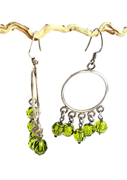 Peridot Taşlı 925 Ayar Gümüş Tasarım Küpe