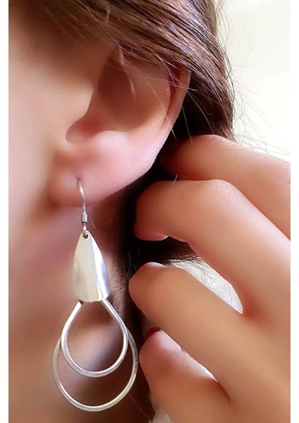 Italyan tasarımı ayar gümüş trend küpe