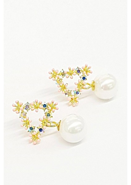 Swarovski Taşlı İncili Gümüş Küpe