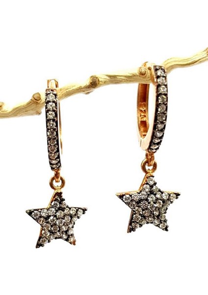 Yıldız Figürlü Gümüş Bayan Küpe