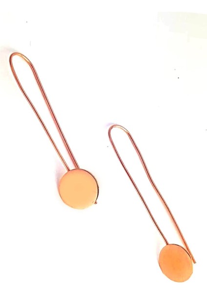 İtalyan tasarımı gümüş üzerine rose altın kaplama sallantılı küpe