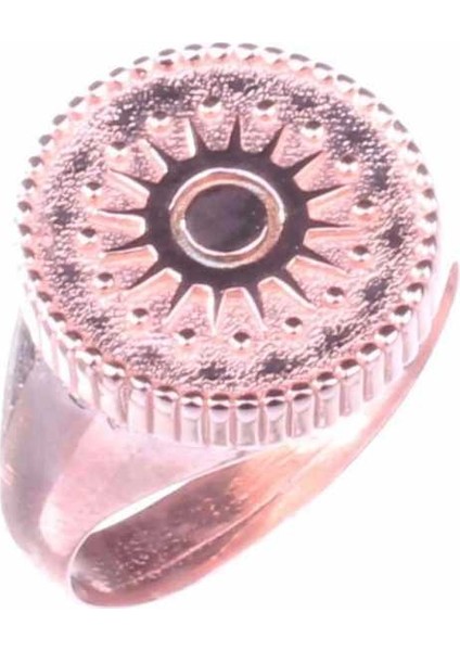 926 Ayar Gümüş Şövalye Yüzük Pembe