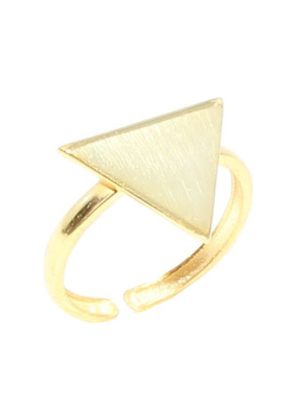 925 Ayar Gümüş Minik Üçgen Yüzük, Sarı fiyatları