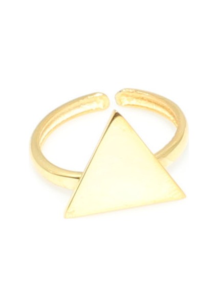 925 Ayar Gümüş Minik Üçgen Yüzük, Sarı modelleri