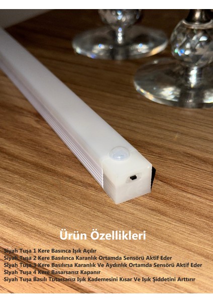 Hareket Sensürlü LED Işık 30CM Beyaz fiyatları