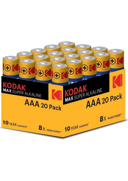 Max 20 Adet Alkalin Ince Pil-Aaa-Shrink