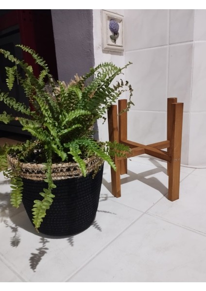 Ahşap Ayaklık ve Çiçek Sepeti