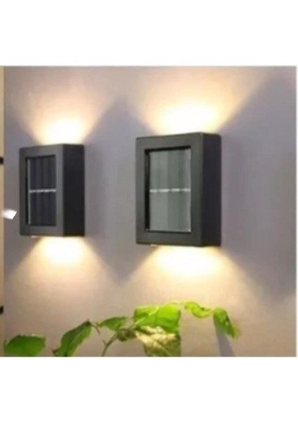 Solar 4 Ledli 11CM Duvar Aydınlatması Su Geçirmez Gün Işığı Bahçe Balkon Ev-Ofis Güneş Enerjili LED fiyatları