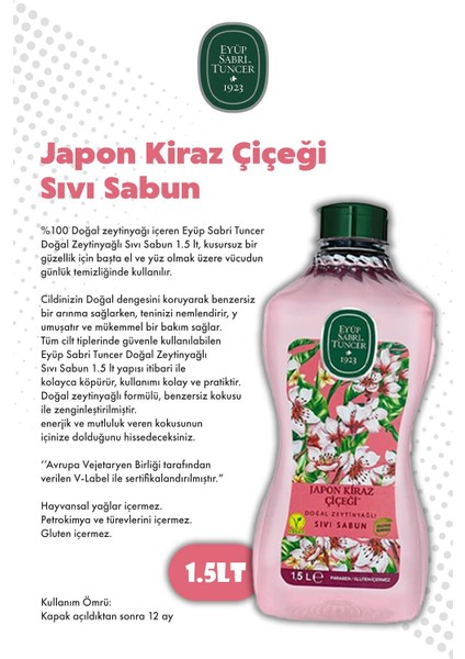 Japon Kiraz Çiçeği ve Amber Sıvı Sabun 1.5 lt Eyüp Sabri Tuncer ve Rosıe modelleri