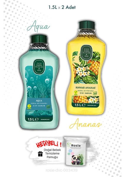 Aqua ve Hawaii Ananas 1.5l Sıvı Sabun ve Rosıe Mendil fiyatları