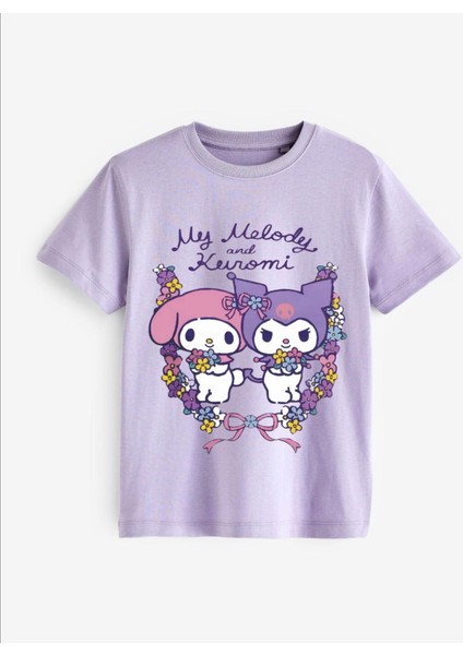 Mymelody&kuromi Baskılı Kız Çocuk T-Shirt