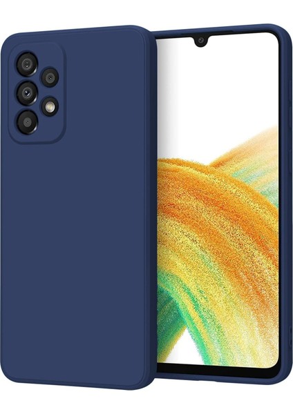Samsung Galaxy A71 Uyumlu Premium Lansman Liquid Silikon Kılıf Içi Kadife-Gece Mavisi