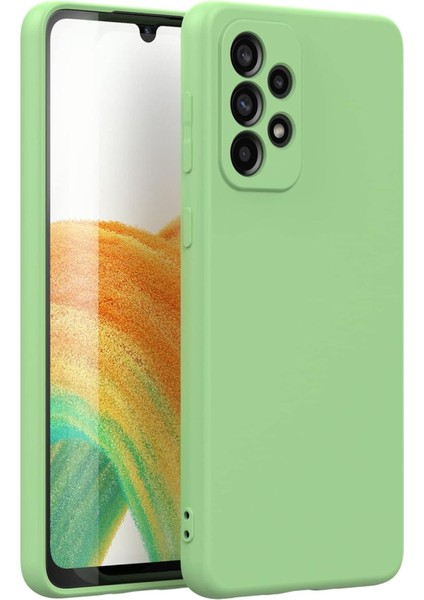 Samsung Galaxy A71 Uyumlu Premium Lansman Liquid Silikon Kılıf Içi Kadife-Fıstık Yeşili