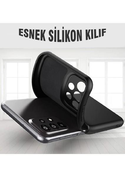 Samsung Galaxy A71 Uyumlu Premium Lansman Liquid Silikon Kılıf Içi Kadife-Siyah