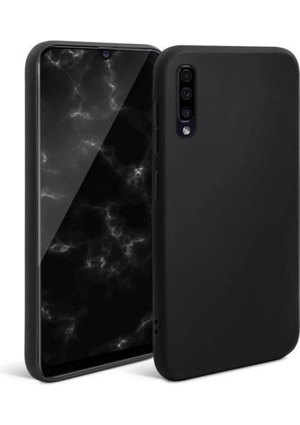 Samsung Galaxy A50/A30S Uyumlu Premium Lansman Liquid Silikon Kılıf Içi Kadife-Siyah
