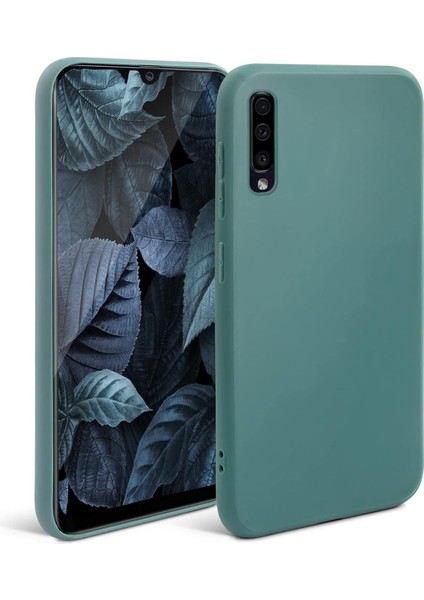 Samsung Galaxy A70 Uyumlu Premium Lansman Liquid Silikon Kılıf Içi Kadife-Haki