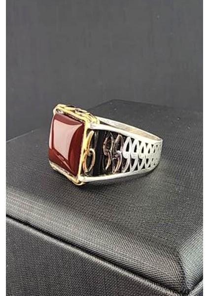 Akik Taşlı Gümüş modern erkek yüzük modelleri