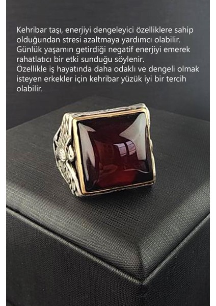 Kehribar Taşlı Yüzük