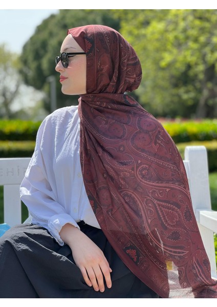 Retro Etnik Desen Soft Pamuk Şal