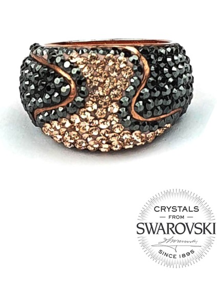 Swarovski Taşlı Gümüş Rose Yüzük modelleri